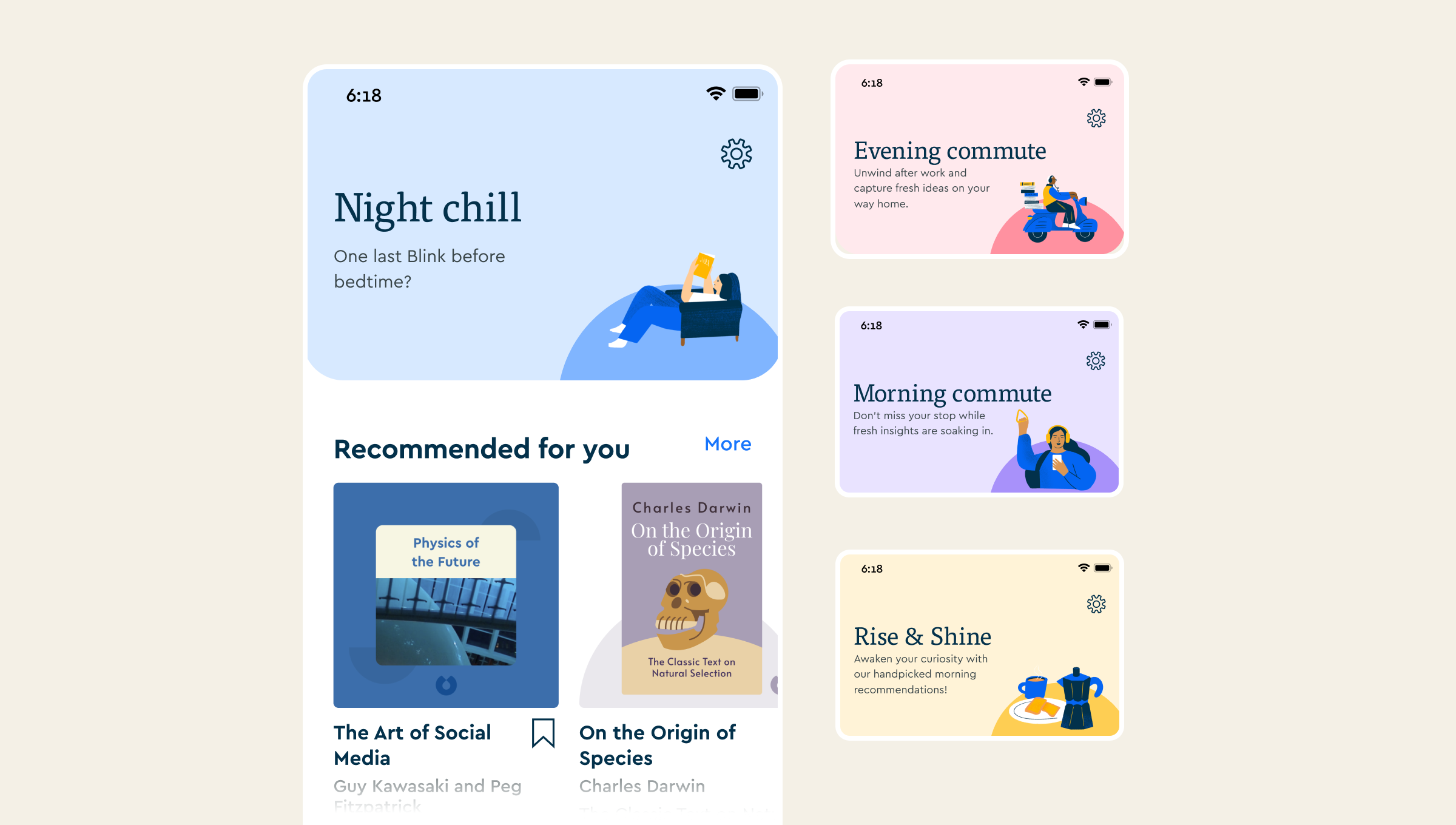 Blinkist consumer app screens